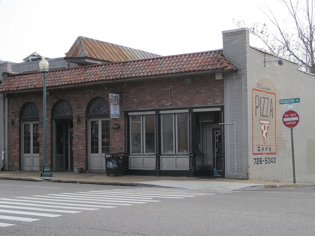 Memphis Pizza Cafe's storefront on Madison Avenue near Overton Square, Memphis