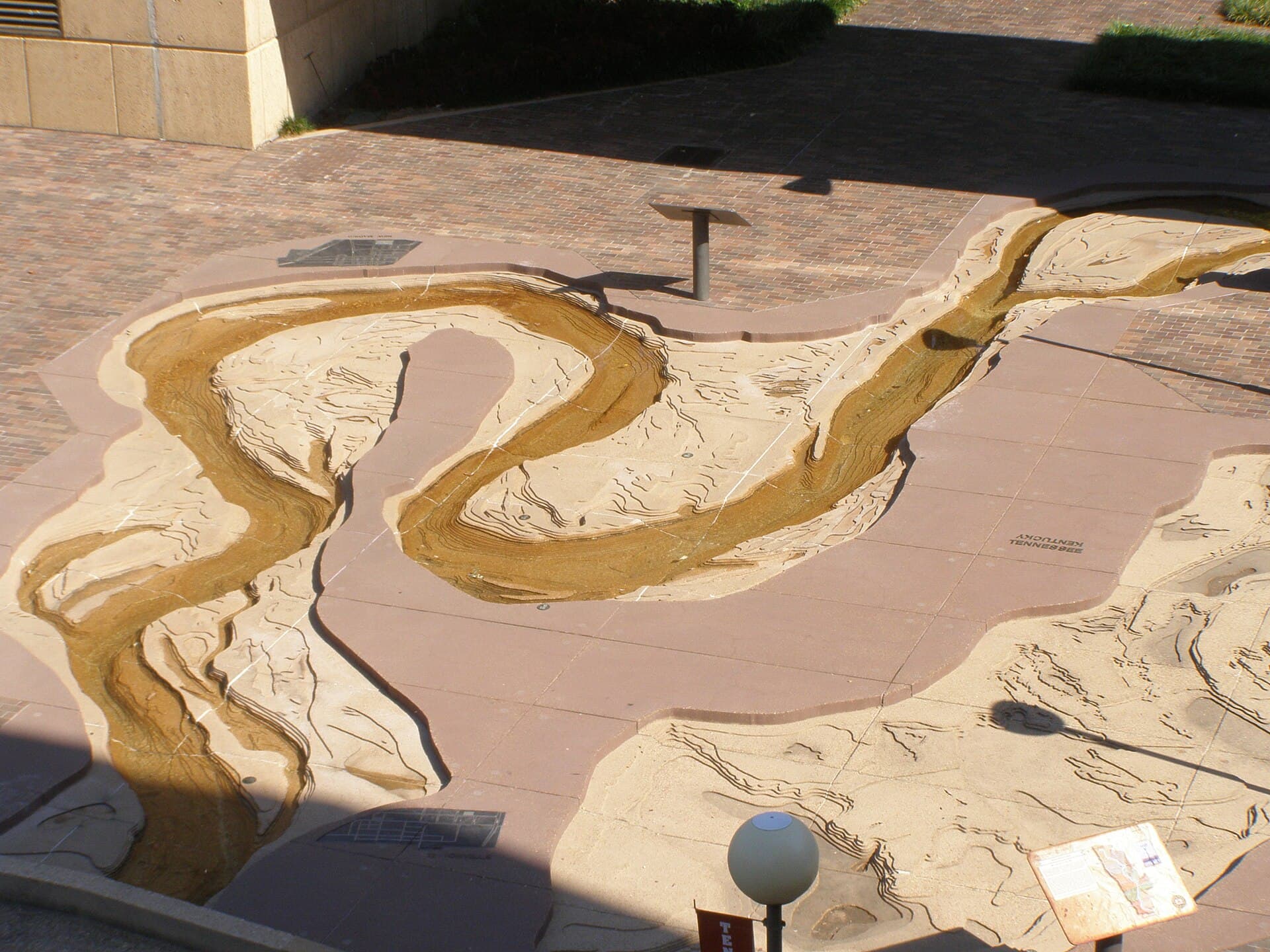 The Riverwalk scale model of the Mississippi River at Mud Island River Park in Memphis