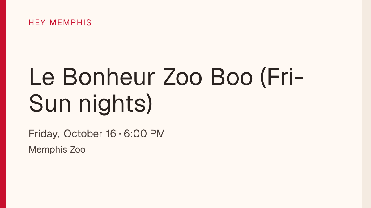 Le Bonheur Zoo Boo (Fri-Sun nights), Oct 16 | Memphis Zoo